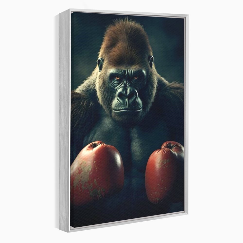 Tablou Canvas Premium, LuxCanva® M1328, Bestia cu Manusi, Boxer, Luptator, Campion, Puternic, Gorila, Primata, Animal, Knockout, Pumn, Manusi, Sport, Birou, Living, Camera Copil