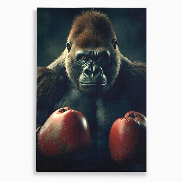 Tablou Canvas Premium, LuxCanva® M1328, Bestia cu Manusi, Boxer, Luptator, Campion, Puternic, Gorila, Primata, Animal, Knockout, Pumn, Manusi, Sport, Birou, Living, Camera Copil