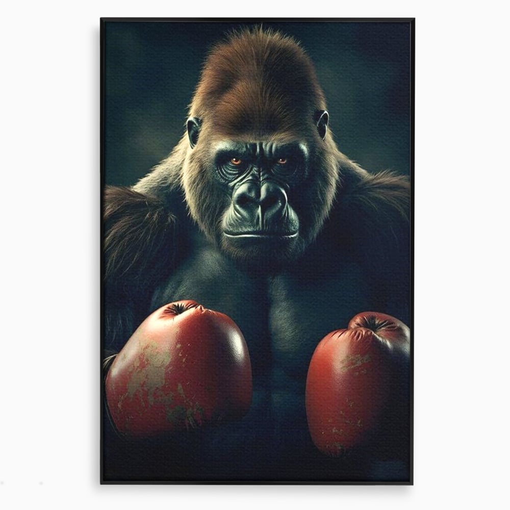 Tablou Canvas Premium, LuxCanva® M1328, Bestia cu Manusi, Boxer, Luptator, Campion, Puternic, Gorila, Primata, Animal, Knockout, Pumn, Manusi, Sport, Birou, Living, Camera Copil