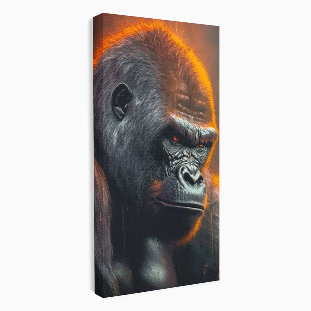 Tablou Canvas Premium, LuxCanva® M1332, Crapaturile Timpului, Foc, Lava, Gorila, Animal, Intuneric, Arta Moderna, Putere, Mister, Dominanta, Birou, Living, Camera Copil