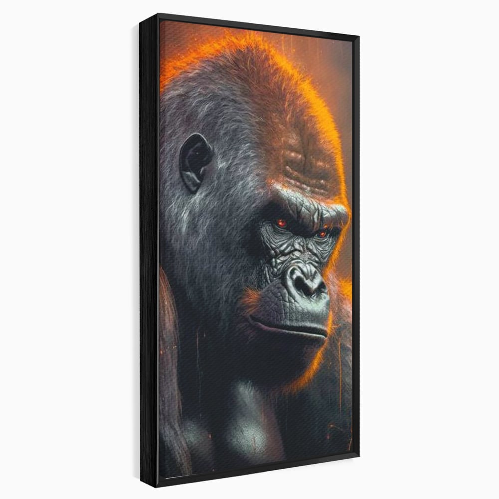 Tablou Canvas Premium, LuxCanva® M1332, Crapaturile Timpului, Foc, Lava, Gorila, Animal, Intuneric, Arta Moderna, Putere, Mister, Dominanta, Birou, Living, Camera Copil