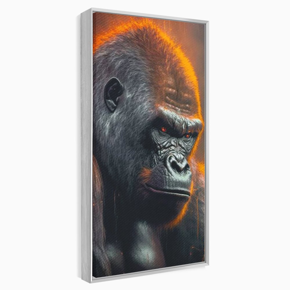 Tablou Canvas Premium, LuxCanva® M1332, Crapaturile Timpului, Foc, Lava, Gorila, Animal, Intuneric, Arta Moderna, Putere, Mister, Dominanta, Birou, Living, Camera Copil