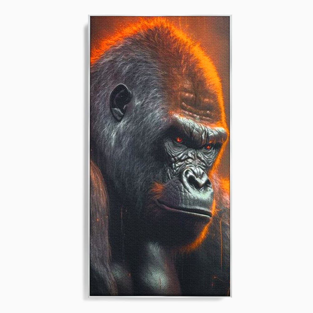 Tablou Canvas Premium, LuxCanva® M1332, Crapaturile Timpului, Foc, Lava, Gorila, Animal, Intuneric, Arta Moderna, Putere, Mister, Dominanta, Birou, Living, Camera Copil