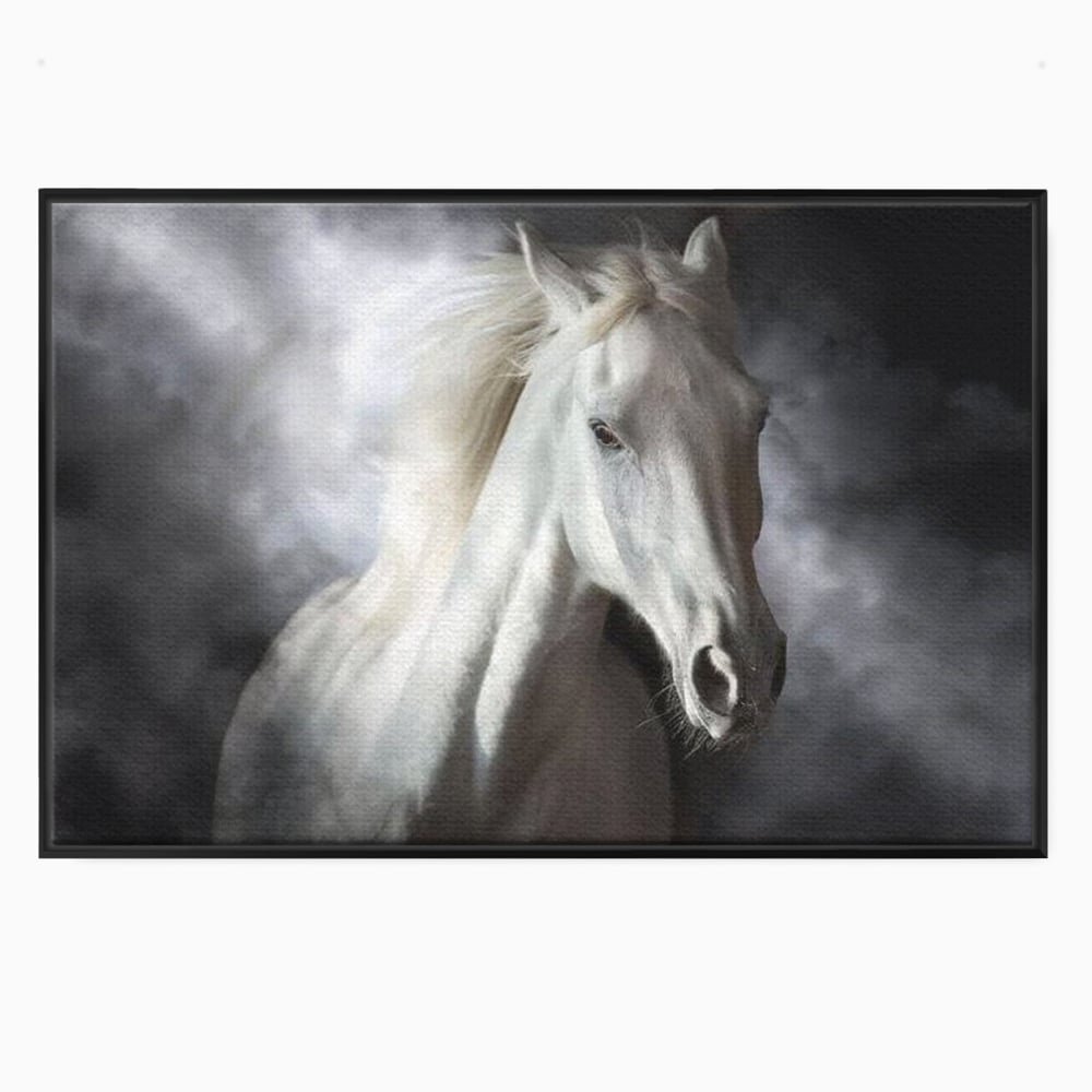 Tablou Canvas Premium, LuxCanva® M1336, Galop deasupra Norilor, Lumina, Nori, Puritate, Cal, Alb, Salbatic, Animal, Mister, Eleganta, Dramatic, Birou, Living, Camera Copil
