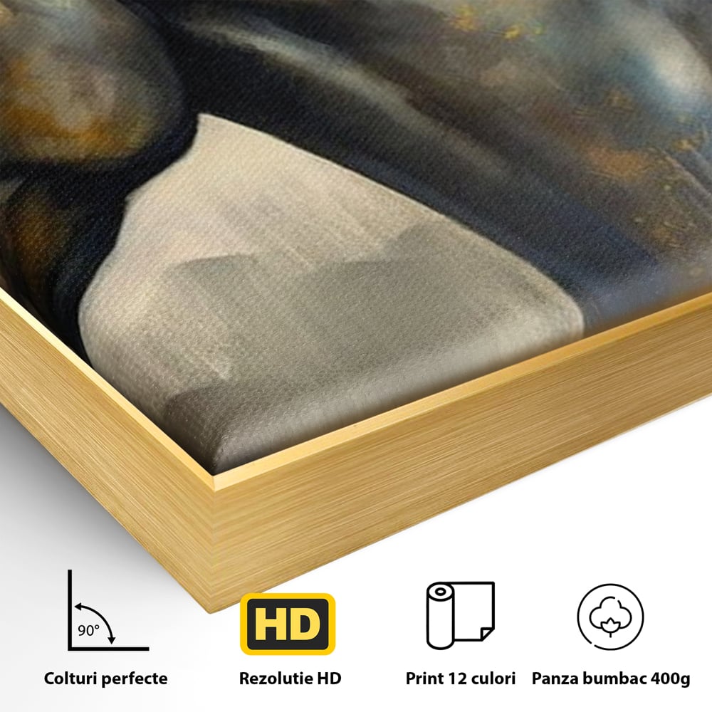 Leinwand Wandkunst Canvas Premium, LuxCanva® M1337, Night Thrill, Mähne, Pferd, Gemälde, Schwarz, Flammen, Galopp, Bewegung, anmutig, wild, Büro, Wohnen, Kinderzimmer