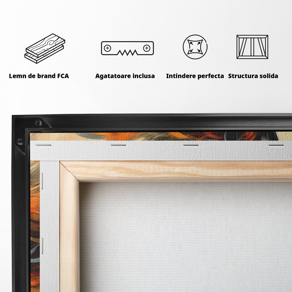 Leinwand Wandkunst Canvas Premium, LuxCanva® M1337, Night Thrill, Mähne, Pferd, Gemälde, Schwarz, Flammen, Galopp, Bewegung, anmutig, wild, Büro, Wohnen, Kinderzimmer