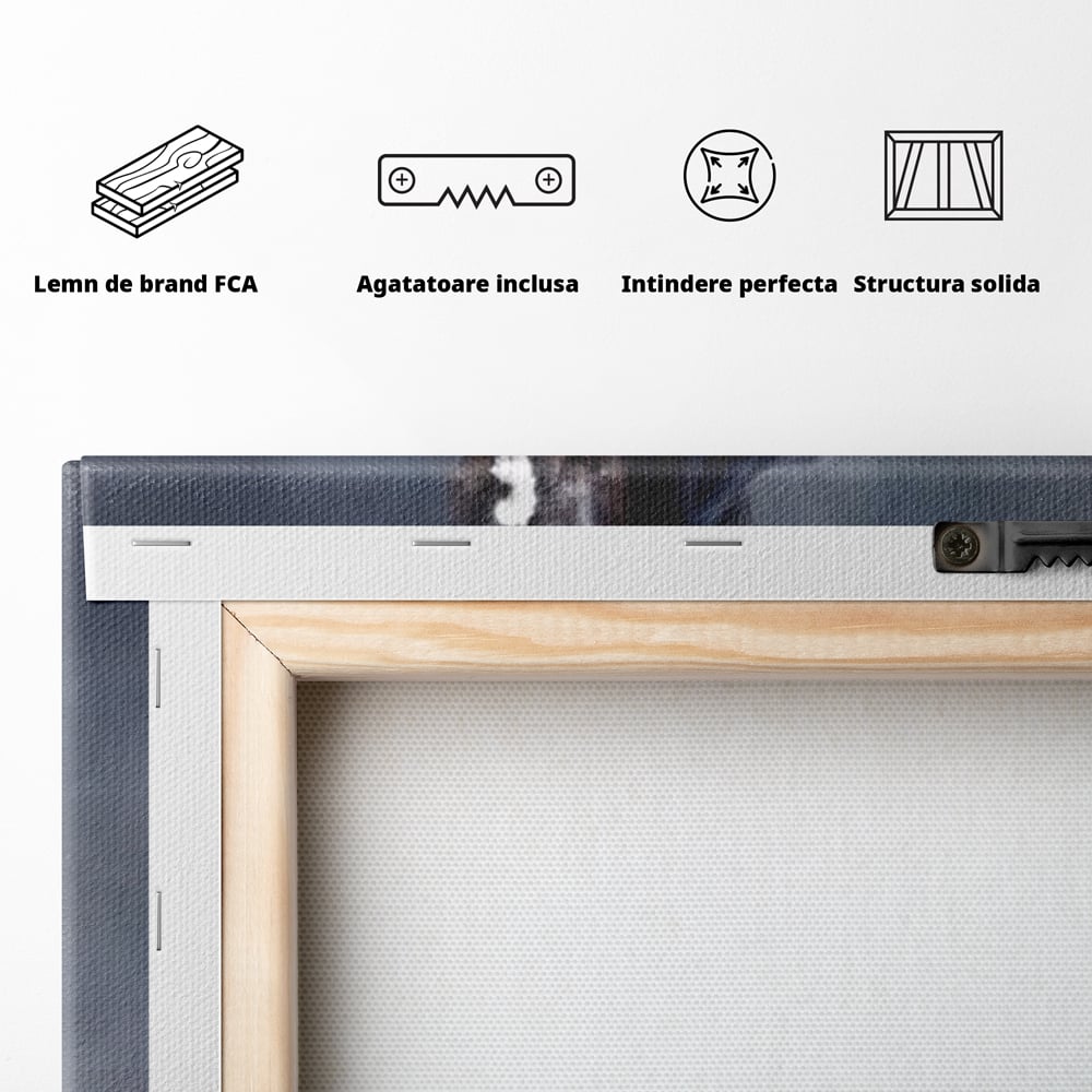 Leinwand Wandbilder Canvas Premium, LuxCanva® M1340, Galopp im Sturm, Pferd, Tier, Wild, Galopp, Bewegung, Wind, Staub, Freiheit, Kraft, Geschwindigkeit, Realistisch, Büro, Wohnen, Kinderzimmer