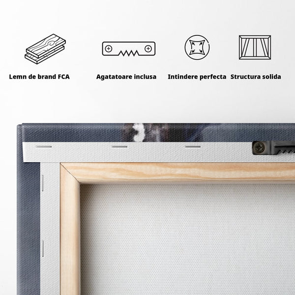Leinwand Wandbilder Canvas Premium, LuxCanva® M1340, Galopp im Sturm, Pferd, Tier, Wild, Galopp, Bewegung, Wind, Staub, Freiheit, Kraft, Geschwindigkeit, Realistisch, Büro, Wohnen, Kinderzimmer