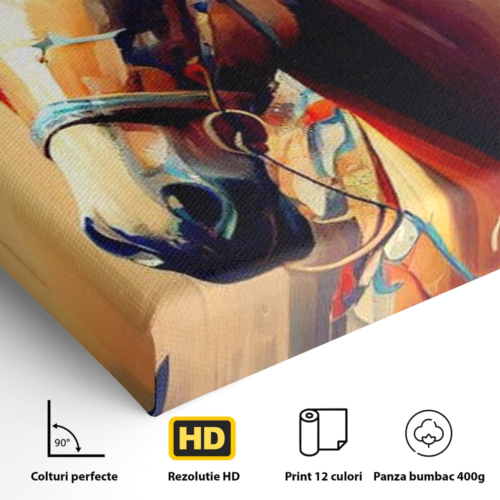 Tablou Canvas Premium, LuxCanva® M1344, Vifor de Culori, Pictura, Spirit, Libertate, Multicolor, Contrast, Indian, Cal, Tribal, Birou, Living, Camera Copil