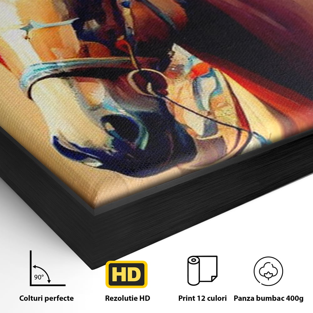 Tablou Canvas Premium, LuxCanva® M1344, Vifor de Culori, Pictura, Spirit, Libertate, Multicolor, Contrast, Indian, Cal, Tribal, Birou, Living, Camera Copil