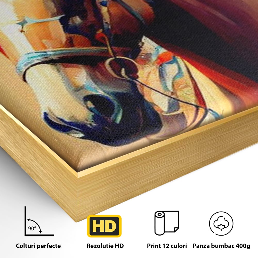 Tablou Canvas Premium, LuxCanva® M1344, Vifor de Culori, Pictura, Spirit, Libertate, Multicolor, Contrast, Indian, Cal, Tribal, Birou, Living, Camera Copil