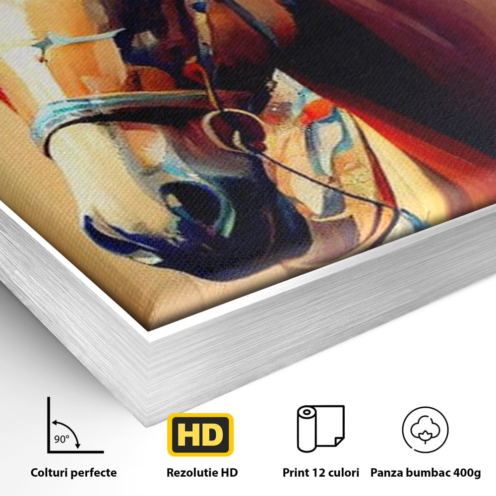 Tablou Canvas Premium, LuxCanva® M1344, Vifor de Culori, Pictura, Spirit, Libertate, Multicolor, Contrast, Indian, Cal, Tribal, Birou, Living, Camera Copil