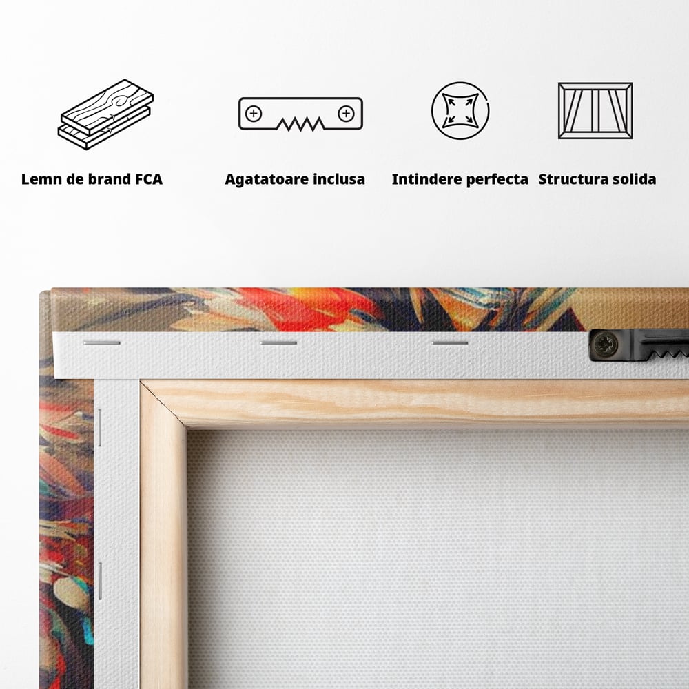 Tablou Canvas Premium, LuxCanva® M1344, Vifor de Culori, Pictura, Spirit, Libertate, Multicolor, Contrast, Indian, Cal, Tribal, Birou, Living, Camera Copil