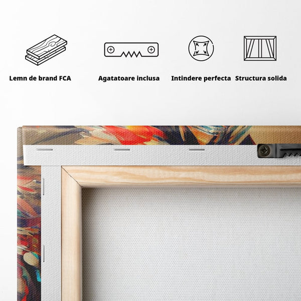 Tablou Canvas Premium, LuxCanva® M1344, Vifor de Culori, Pictura, Spirit, Libertate, Multicolor, Contrast, Indian, Cal, Tribal, Birou, Living, Camera Copil