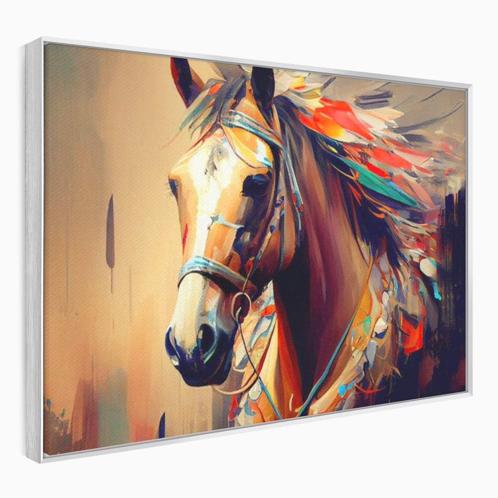 Tablou Canvas Premium, LuxCanva® M1344, Vifor de Culori, Pictura, Spirit, Libertate, Multicolor, Contrast, Indian, Cal, Tribal, Birou, Living, Camera Copil