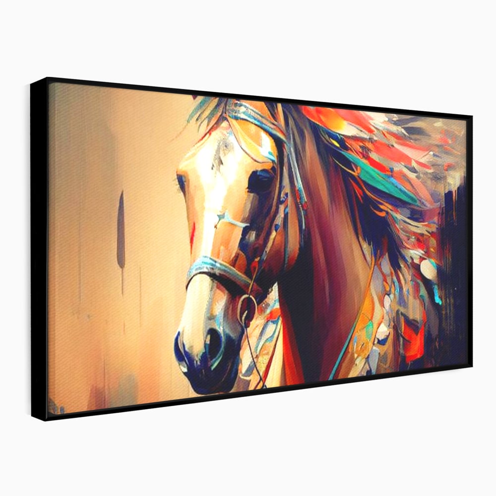 Tablou Canvas Premium, LuxCanva® M1344, Vifor de Culori, Pictura, Spirit, Libertate, Multicolor, Contrast, Indian, Cal, Tribal, Birou, Living, Camera Copil