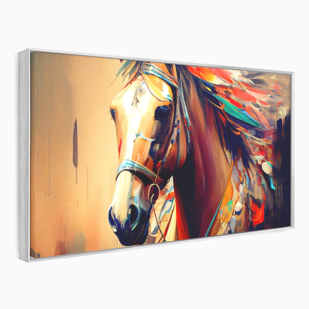 Tablou Canvas Premium, LuxCanva® M1344, Vifor de Culori, Pictura, Spirit, Libertate, Multicolor, Contrast, Indian, Cal, Tribal, Birou, Living, Camera Copil