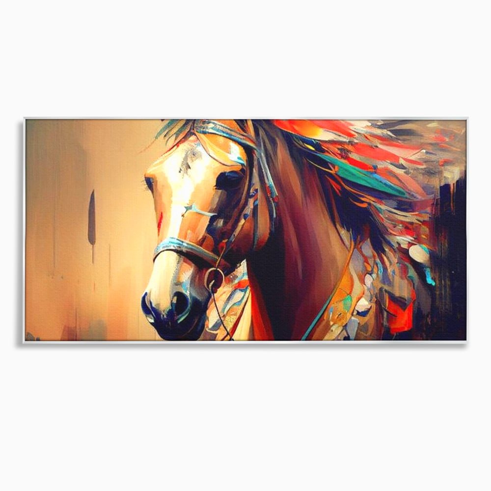 Tablou Canvas Premium, LuxCanva® M1344, Vifor de Culori, Pictura, Spirit, Libertate, Multicolor, Contrast, Indian, Cal, Tribal, Birou, Living, Camera Copil