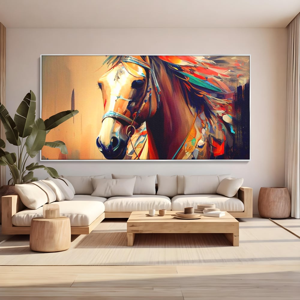 Tablou Canvas Premium, LuxCanva® M1344, Vifor de Culori, Pictura, Spirit, Libertate, Multicolor, Contrast, Indian, Cal, Tribal, Birou, Living, Camera Copil