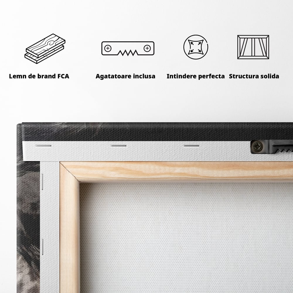 Tablou Canvas Premium, LuxCanva® M1345, Tropotul Furtunii, Cai, Animale, Galop, Viteza, Salbaticie, Grup, Armonie, Intunecat, Libertate, Birou, Living, Camera Copil