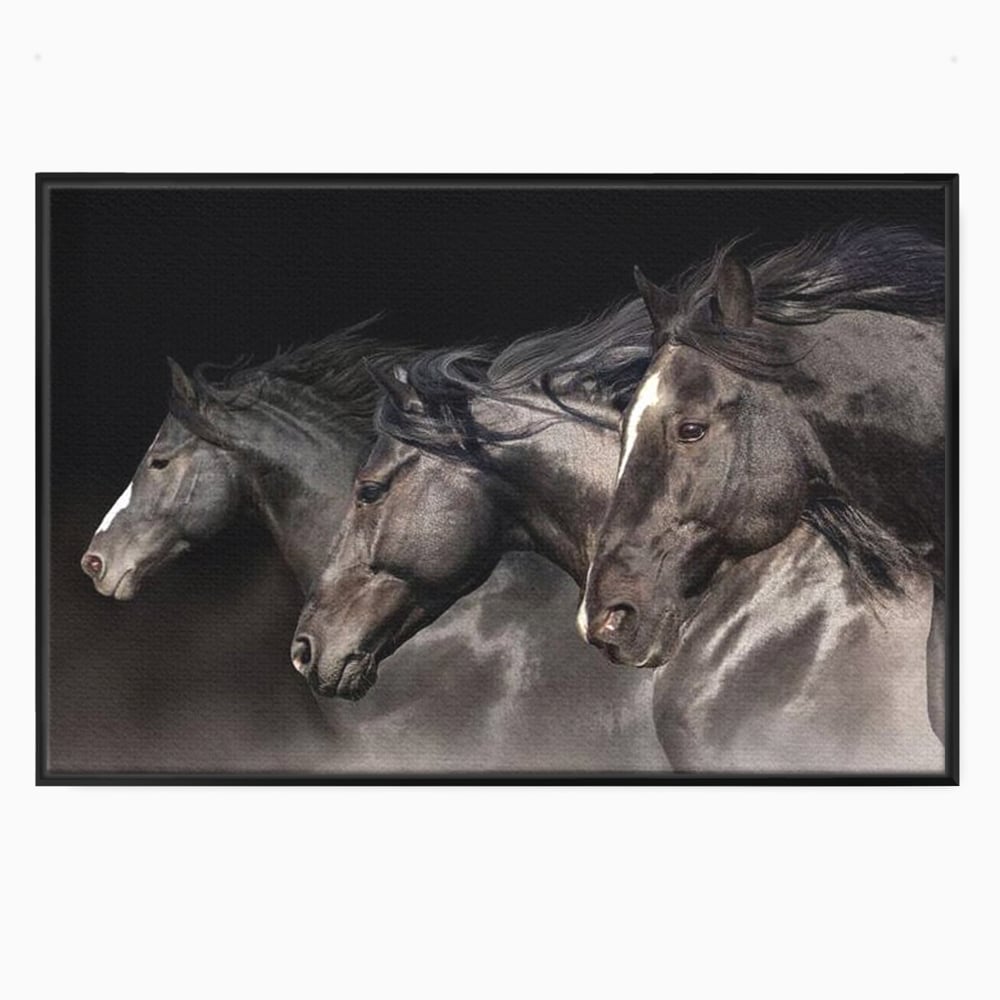 Tablou Canvas Premium, LuxCanva® M1345, Tropotul Furtunii, Cai, Animale, Galop, Viteza, Salbaticie, Grup, Armonie, Intunecat, Libertate, Birou, Living, Camera Copil