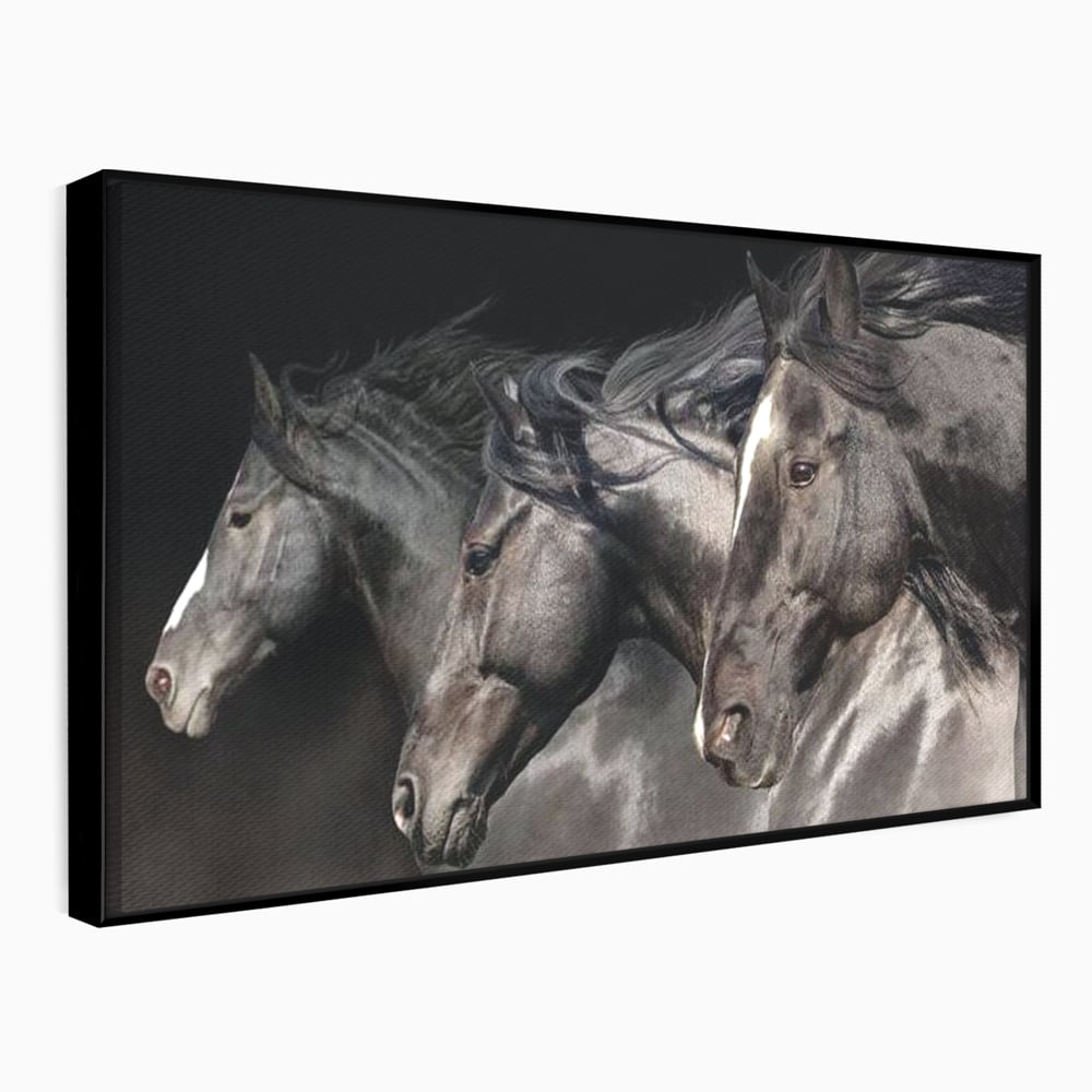 Tablou Canvas Premium, LuxCanva® M1345, Tropotul Furtunii, Cai, Animale, Galop, Viteza, Salbaticie, Grup, Armonie, Intunecat, Libertate, Birou, Living, Camera Copil