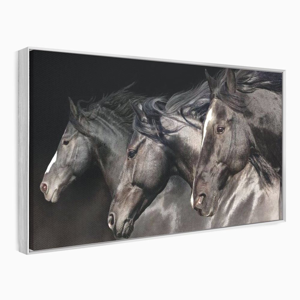 Tablou Canvas Premium, LuxCanva® M1345, Tropotul Furtunii, Cai, Animale, Galop, Viteza, Salbaticie, Grup, Armonie, Intunecat, Libertate, Birou, Living, Camera Copil