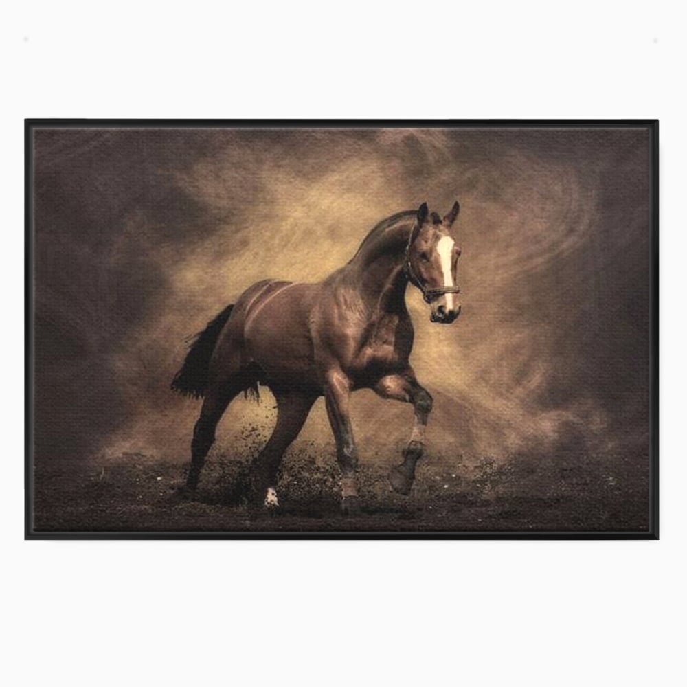 Tablou Canvas Premium, LuxCanva® M1346, Invelis de Praf si Lumina, Pamant, Praf, Lumina, Viteza, Energie, Cal, Animal, Copite, Salbaticie, Birou, Living, Camera Copil