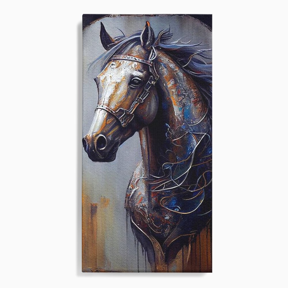 Tablou Canvas Premium, LuxCanva® M1347, Oglinda Destinului, Portret, Pictura, Armasar, Noblete, Carisma, Modern, Salbatic, Abstract, Birou, Living, Camera Copil