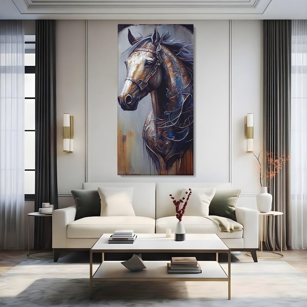 Tablou Canvas Premium, LuxCanva® M1347, Oglinda Destinului, Portret, Pictura, Armasar, Noblete, Carisma, Modern, Salbatic, Abstract, Birou, Living, Camera Copil