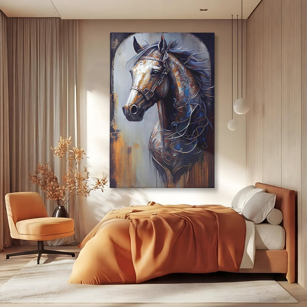 Tablou Canvas Premium, LuxCanva® M1347, Oglinda Destinului, Portret, Pictura, Armasar, Noblete, Carisma, Modern, Salbatic, Abstract, Birou, Living, Camera Copil