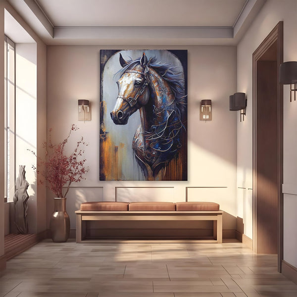 Tablou Canvas Premium, LuxCanva® M1347, Oglinda Destinului, Portret, Pictura, Armasar, Noblete, Carisma, Modern, Salbatic, Abstract, Birou, Living, Camera Copil