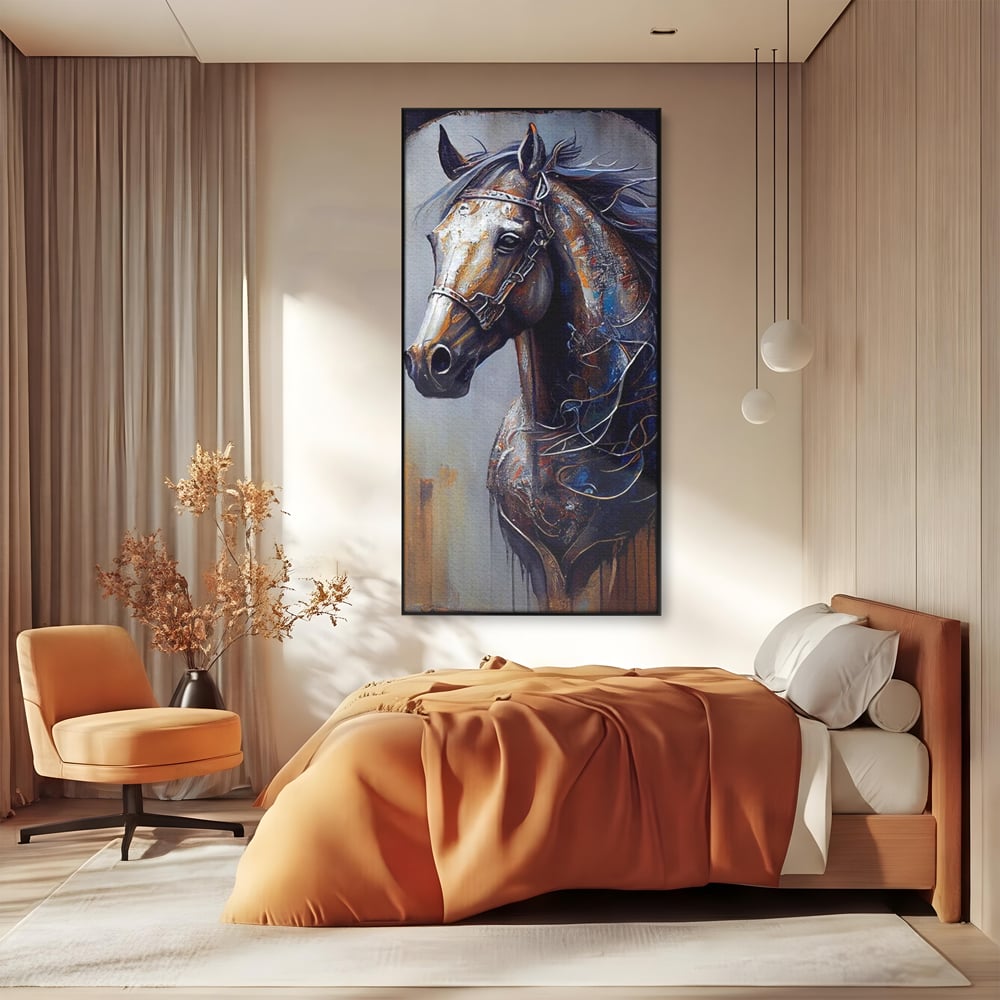 Tablou Canvas Premium, LuxCanva® M1347, Oglinda Destinului, Portret, Pictura, Armasar, Noblete, Carisma, Modern, Salbatic, Abstract, Birou, Living, Camera Copil
