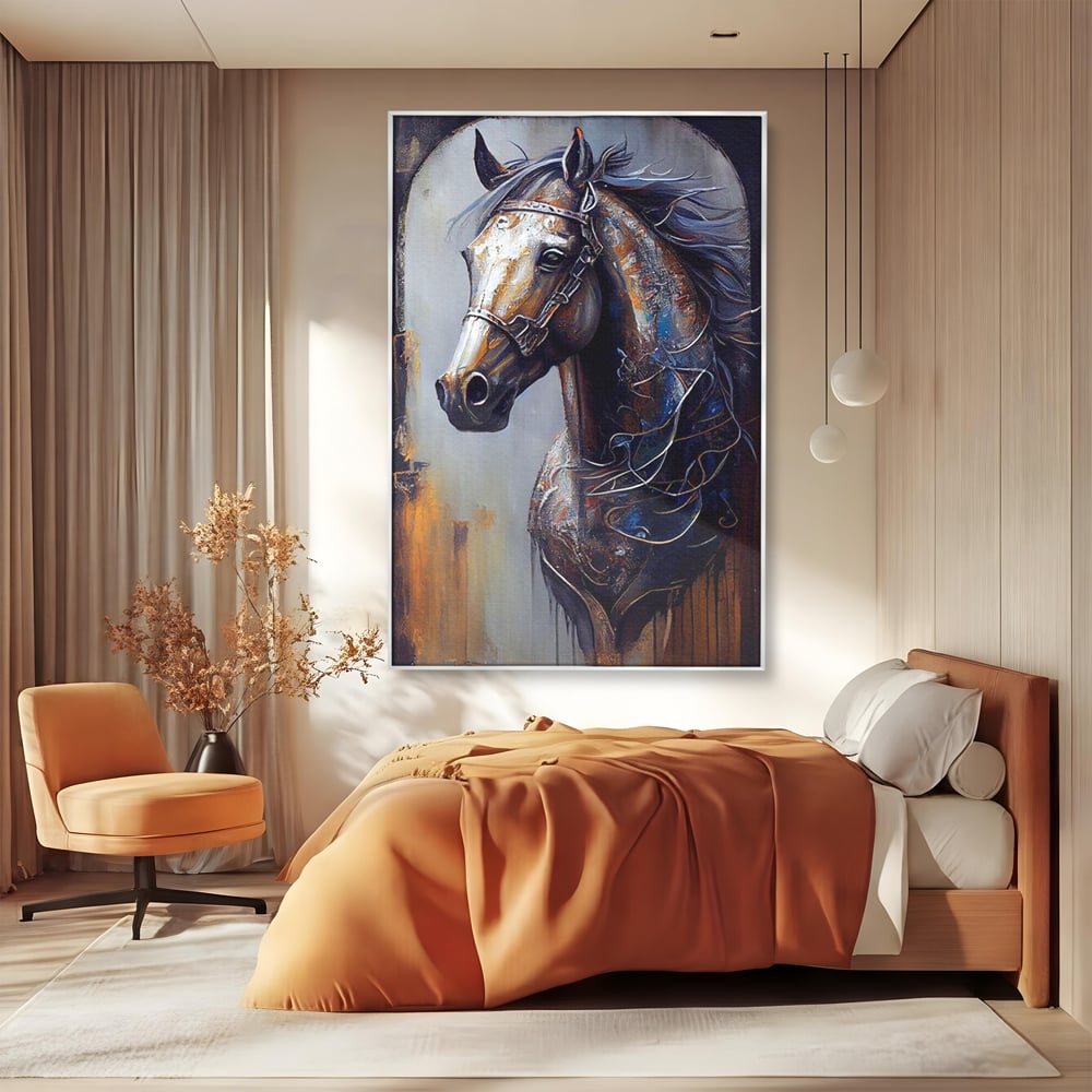 Tablou Canvas Premium, LuxCanva® M1347, Oglinda Destinului, Portret, Pictura, Armasar, Noblete, Carisma, Modern, Salbatic, Abstract, Birou, Living, Camera Copil