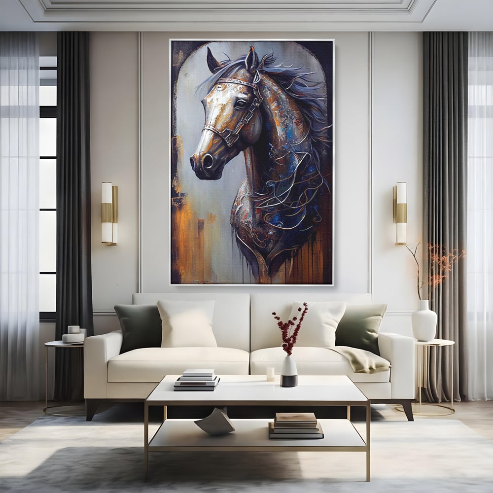 Tablou Canvas Premium, LuxCanva® M1347, Oglinda Destinului, Portret, Pictura, Armasar, Noblete, Carisma, Modern, Salbatic, Abstract, Birou, Living, Camera Copil