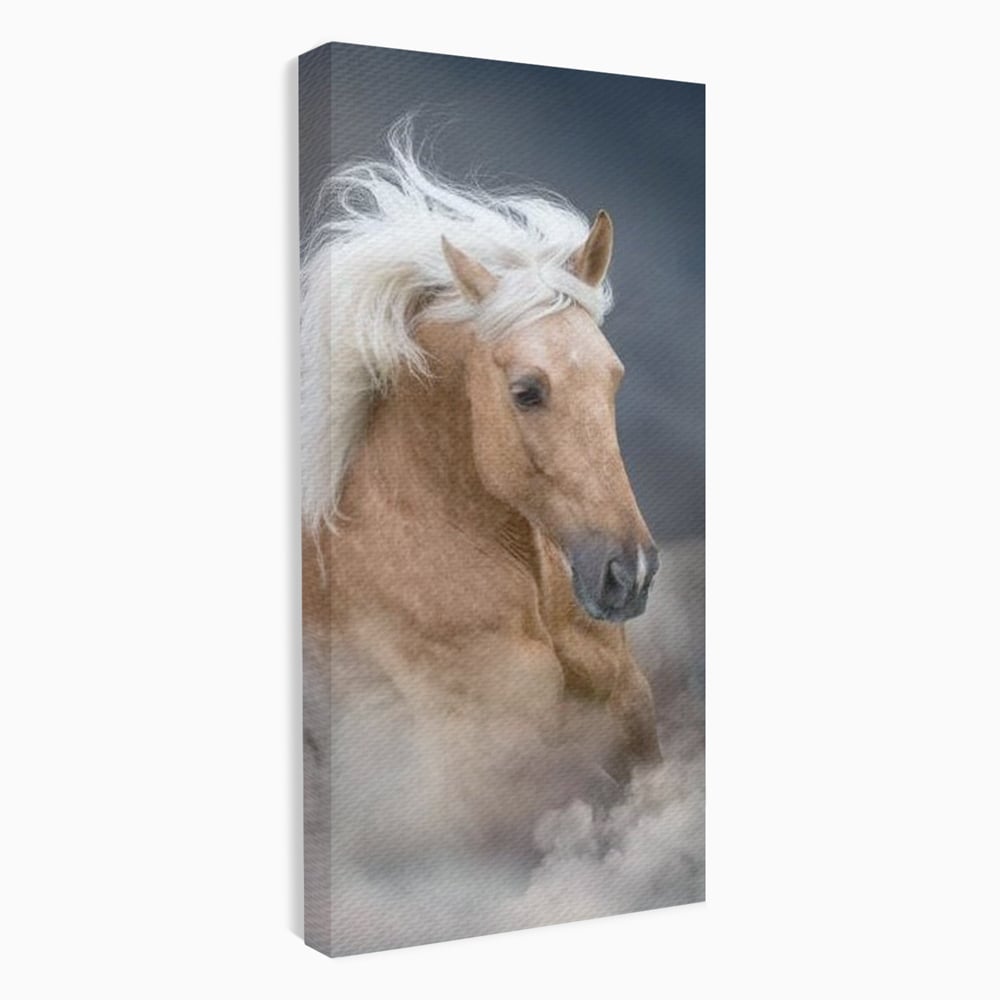 Tablou Canvas Premium, LuxCanva® M1349, Imblanzitorul Vantului, Armasar, Coama, Realist, Furtuna, Viteza, Ceata, Eleganta, Energie, Portret, Galop, Birou, Living, Camera Copil