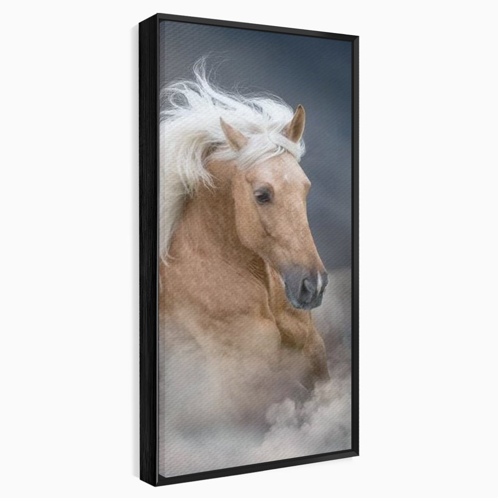 Tablou Canvas Premium, LuxCanva® M1349, Imblanzitorul Vantului, Armasar, Coama, Realist, Furtuna, Viteza, Ceata, Eleganta, Energie, Portret, Galop, Birou, Living, Camera Copil