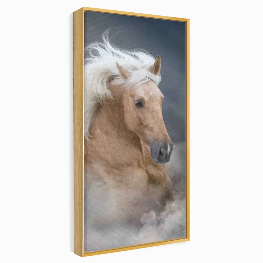 Tablou Canvas Premium, LuxCanva® M1349, Imblanzitorul Vantului, Armasar, Coama, Realist, Furtuna, Viteza, Ceata, Eleganta, Energie, Portret, Galop, Birou, Living, Camera Copil