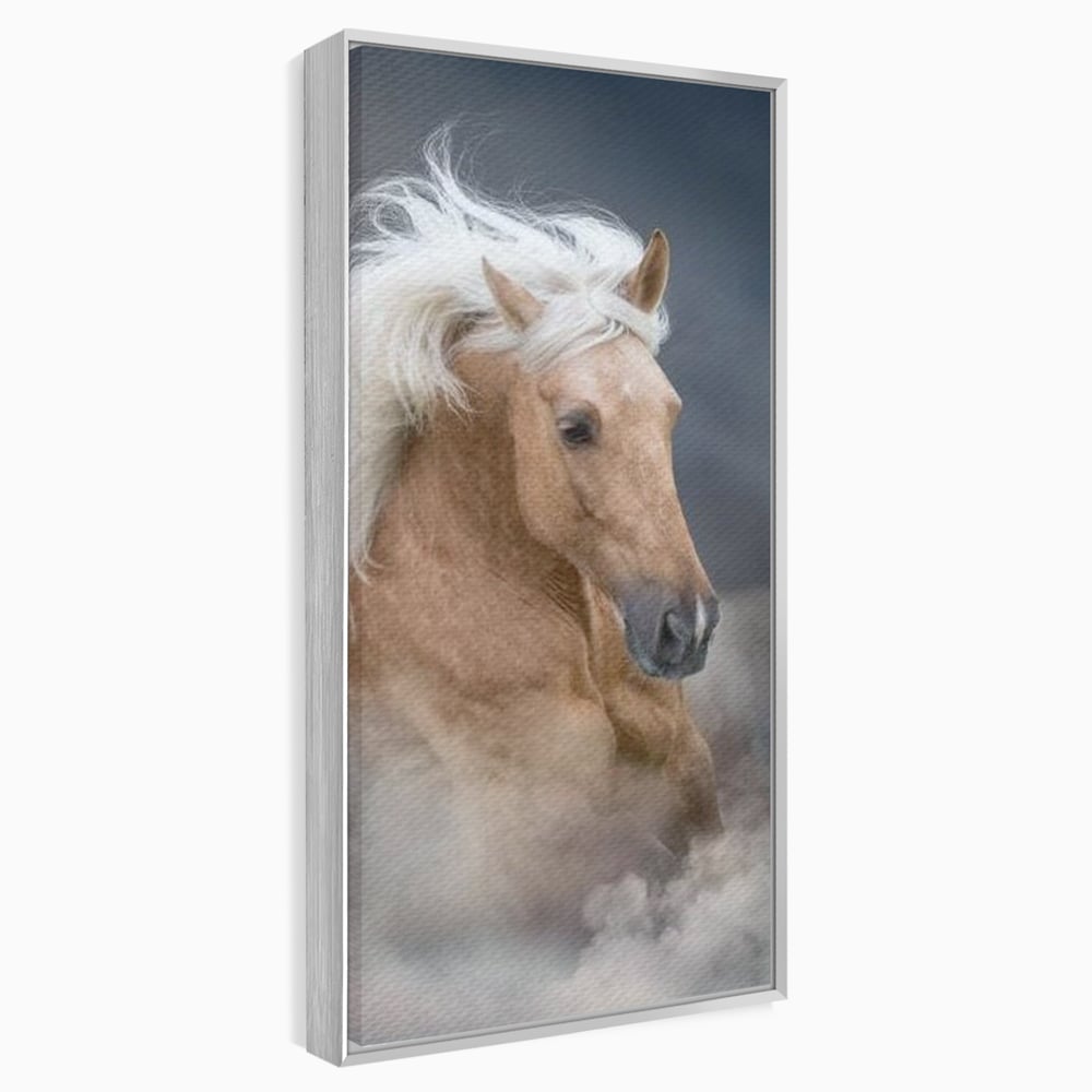 Tablou Canvas Premium, LuxCanva® M1349, Imblanzitorul Vantului, Armasar, Coama, Realist, Furtuna, Viteza, Ceata, Eleganta, Energie, Portret, Galop, Birou, Living, Camera Copil