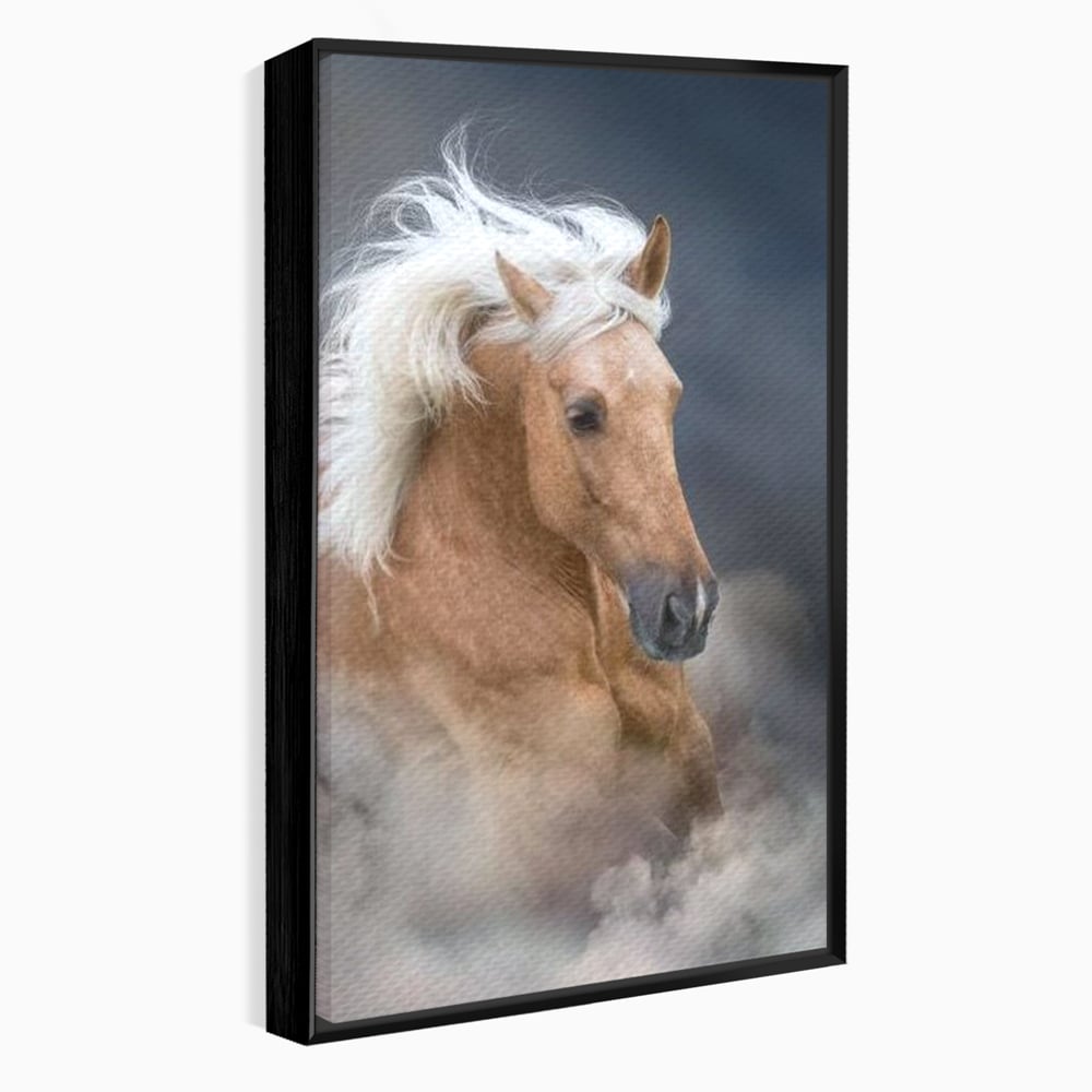 Tablou Canvas Premium, LuxCanva® M1349, Imblanzitorul Vantului, Armasar, Coama, Realist, Furtuna, Viteza, Ceata, Eleganta, Energie, Portret, Galop, Birou, Living, Camera Copil