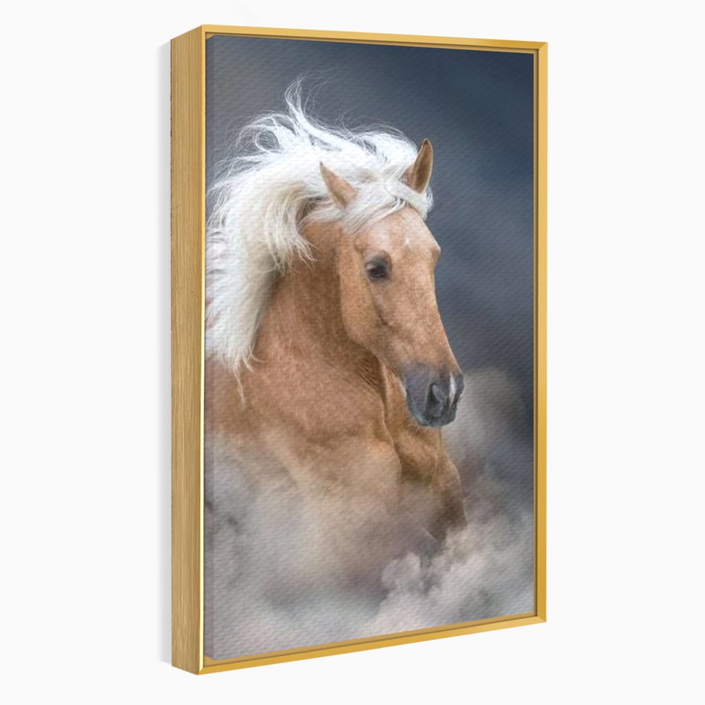 Tablou Canvas Premium, LuxCanva® M1349, Imblanzitorul Vantului, Armasar, Coama, Realist, Furtuna, Viteza, Ceata, Eleganta, Energie, Portret, Galop, Birou, Living, Camera Copil