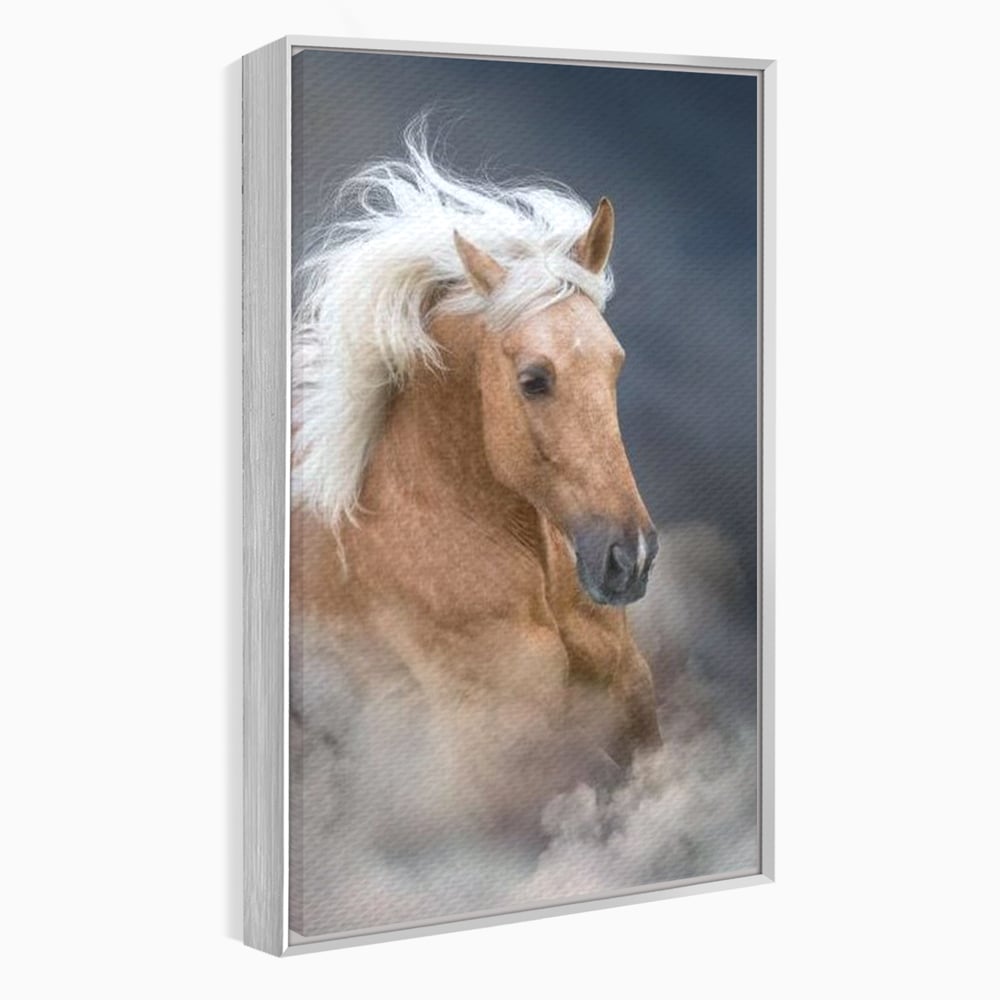 Tablou Canvas Premium, LuxCanva® M1349, Imblanzitorul Vantului, Armasar, Coama, Realist, Furtuna, Viteza, Ceata, Eleganta, Energie, Portret, Galop, Birou, Living, Camera Copil