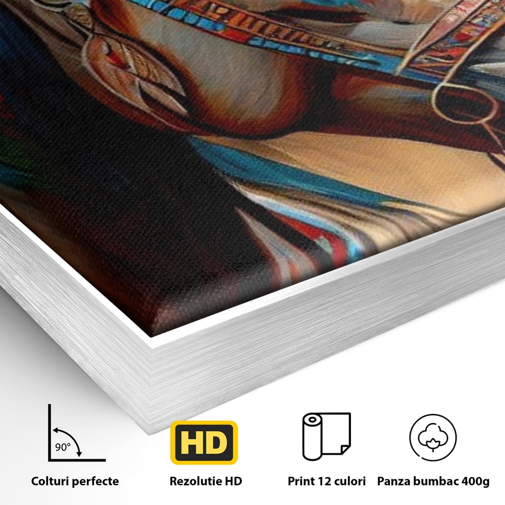 Tablou Canvas Premium, LuxCanva® M1351, Amintirea Strabunilor, Stravechi, Tribal, Etnic, Cal, Coama, Animal, Profil, Portret, Pictura, Salbatic, Birou, Living, Camera Copil