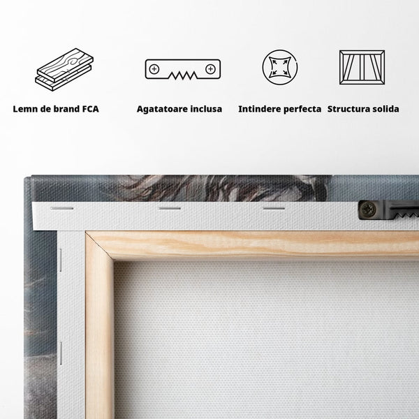 Tablou Canvas Premium, LuxCanva® M1353, Nobletea Norilor, Cal, Animal, Alb, Puritate, Miscare, Adiere, Spirit, Natura, Coama, Realist, Profil, Birou, Living, Camera Copil