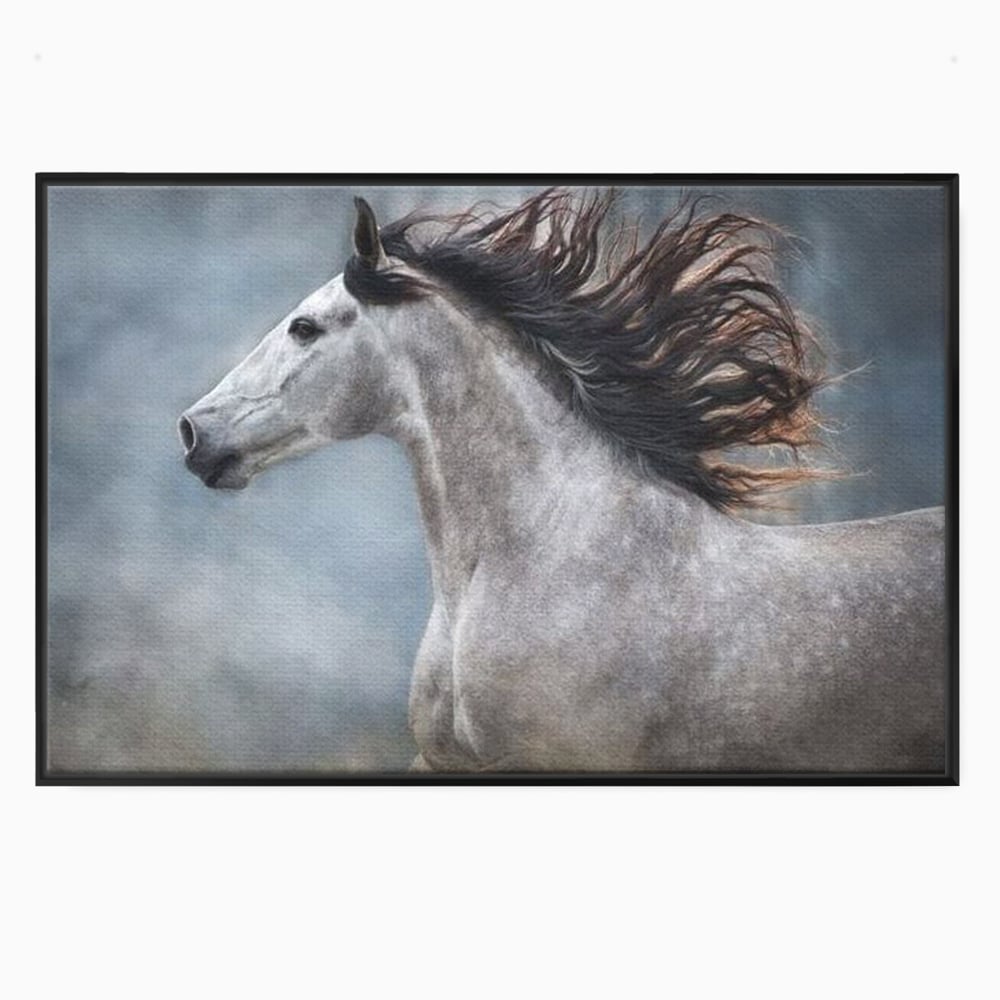 Tablou Canvas Premium, LuxCanva® M1353, Nobletea Norilor, Cal, Animal, Alb, Puritate, Miscare, Adiere, Spirit, Natura, Coama, Realist, Profil, Birou, Living, Camera Copil