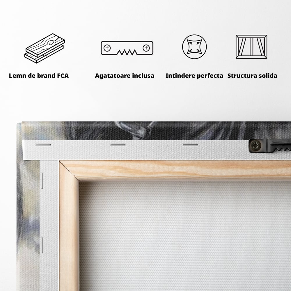 Leinwand Premium Canvas Wandkunst, LuxCanva® M1354, Wohnschatten, Rüstung, Gemälde, Profil, Blick, Schwarz, Majestätisch, Portrait, Abstrakt, Nächtlich, Büro, Wohnzimmer, Kinderzimmer