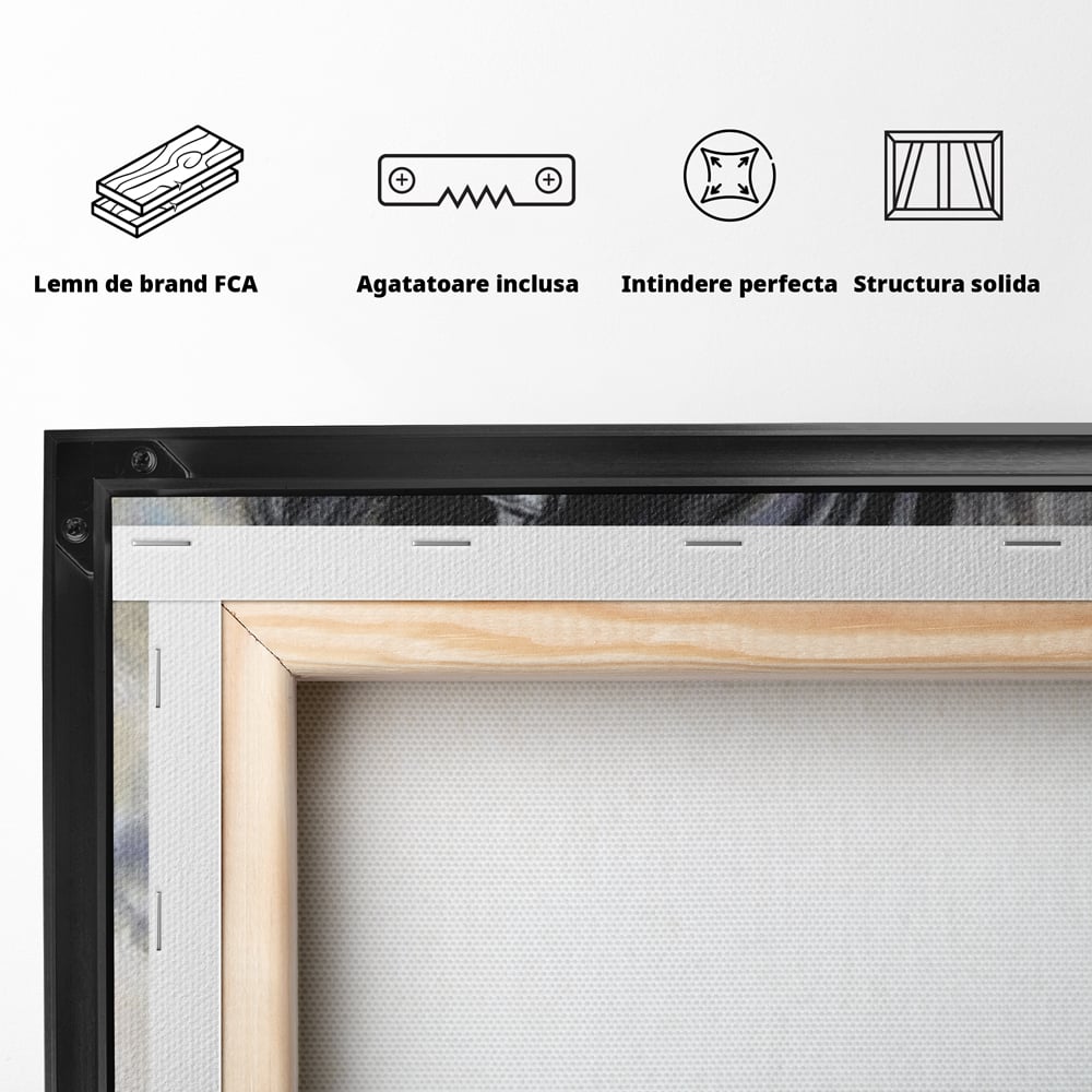 Leinwand Premium Canvas Wandkunst, LuxCanva® M1354, Wohnschatten, Rüstung, Gemälde, Profil, Blick, Schwarz, Majestätisch, Portrait, Abstrakt, Nächtlich, Büro, Wohnzimmer, Kinderzimmer