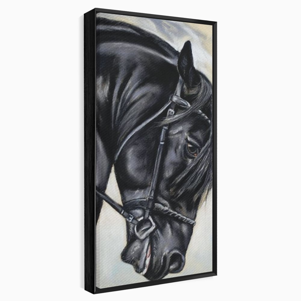 Leinwand Premium Canvas Wandkunst, LuxCanva® M1354, Wohnschatten, Rüstung, Gemälde, Profil, Blick, Schwarz, Majestätisch, Portrait, Abstrakt, Nächtlich, Büro, Wohnzimmer, Kinderzimmer