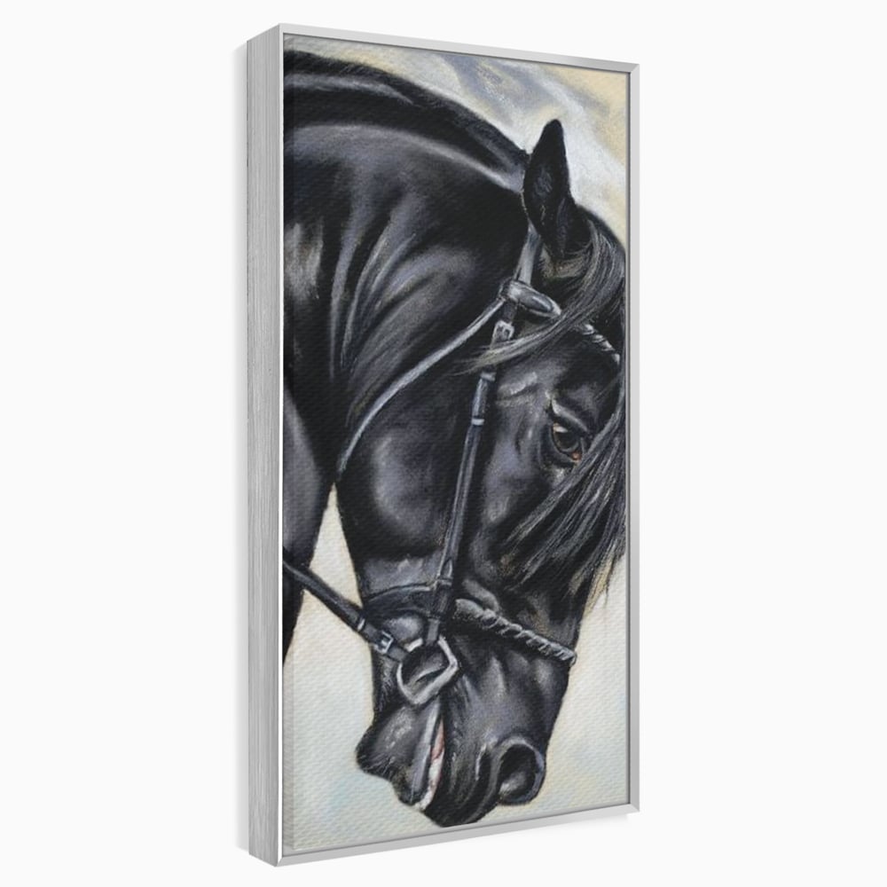 Leinwand Premium Canvas Wandkunst, LuxCanva® M1354, Wohnschatten, Rüstung, Gemälde, Profil, Blick, Schwarz, Majestätisch, Portrait, Abstrakt, Nächtlich, Büro, Wohnzimmer, Kinderzimmer