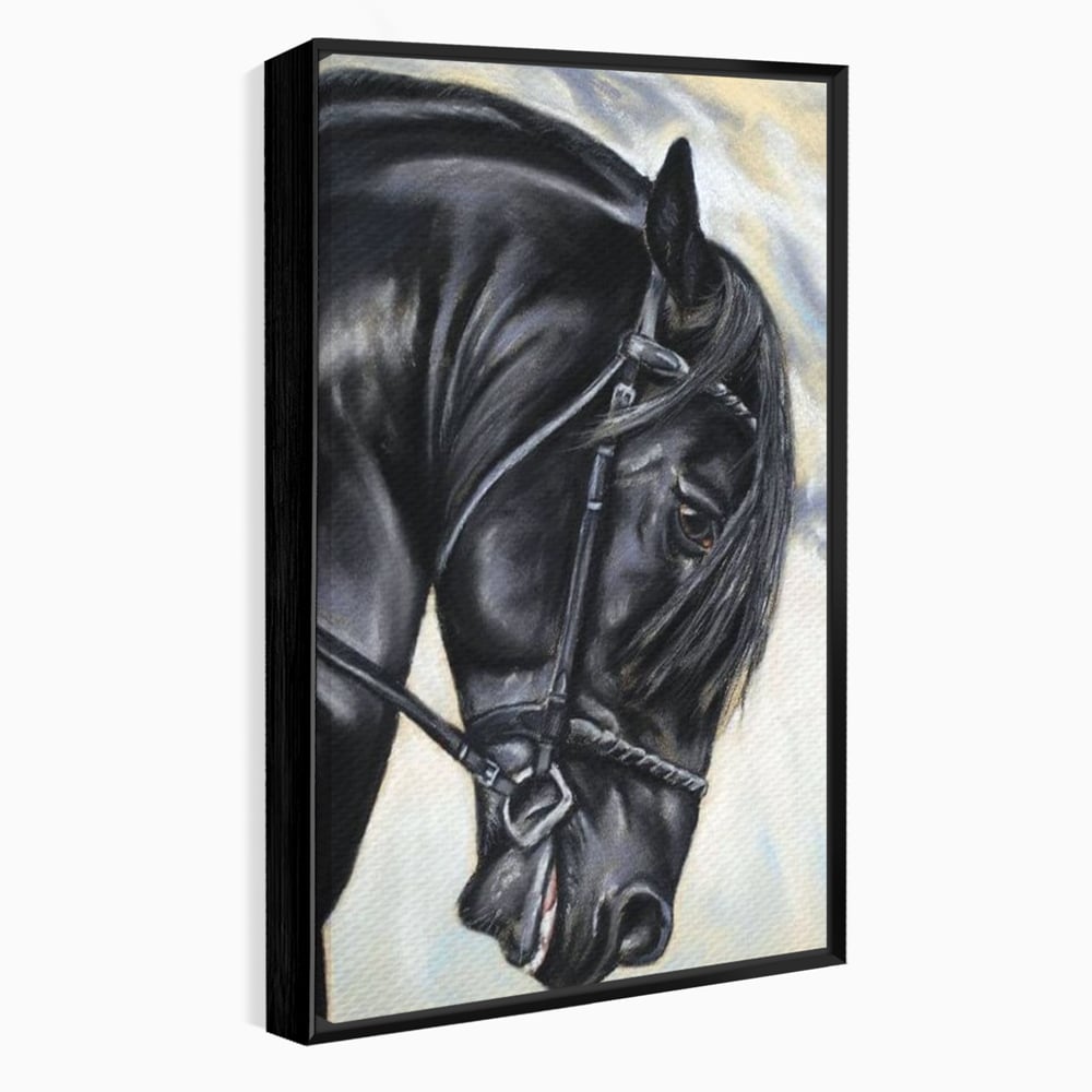 Leinwand Premium Canvas Wandkunst, LuxCanva® M1354, Wohnschatten, Rüstung, Gemälde, Profil, Blick, Schwarz, Majestätisch, Portrait, Abstrakt, Nächtlich, Büro, Wohnzimmer, Kinderzimmer